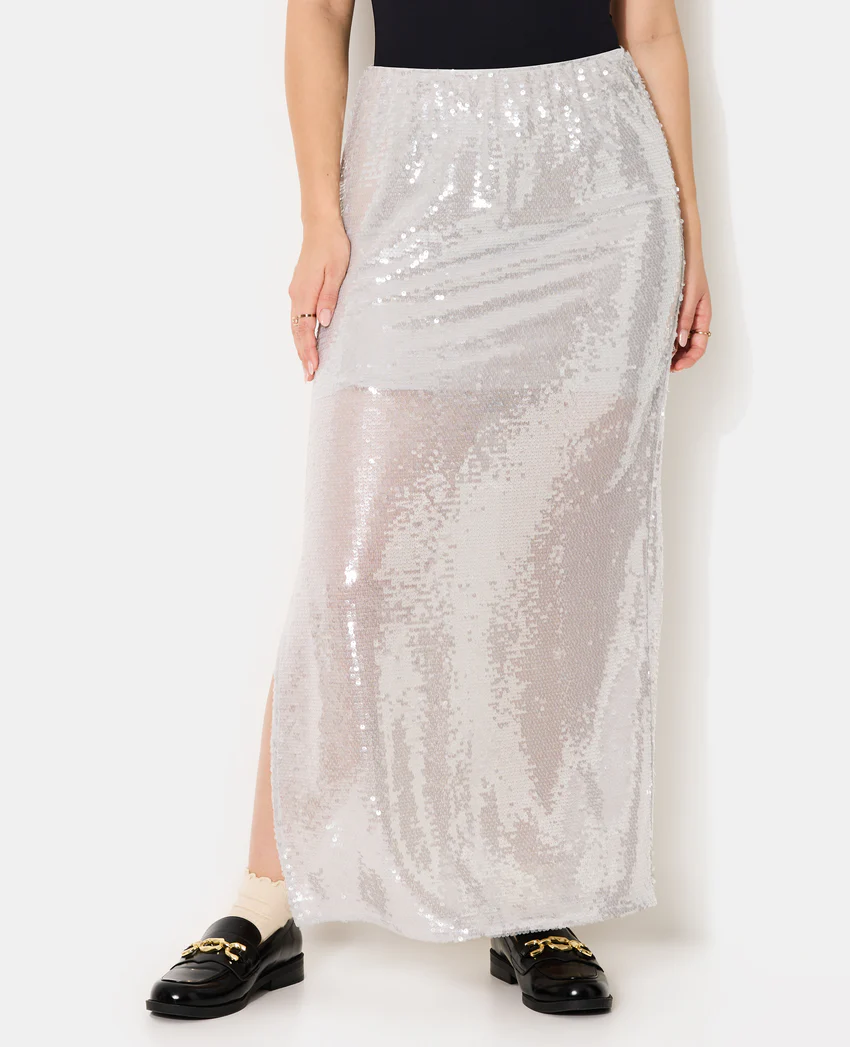 Pimkie Jupe longue et droite avec sequins
