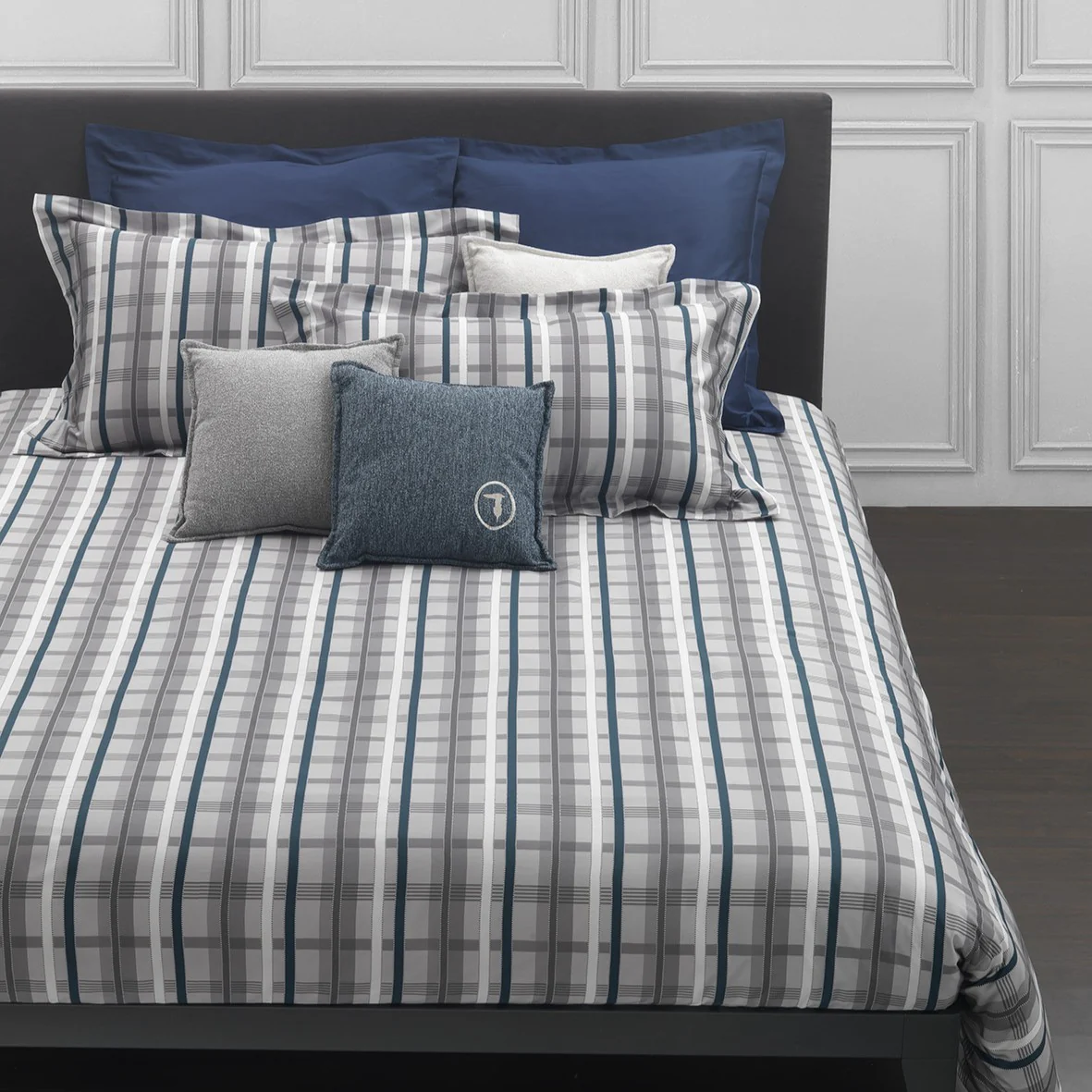 Trapunta In Raso Jacquard Tartan Matrimoniale