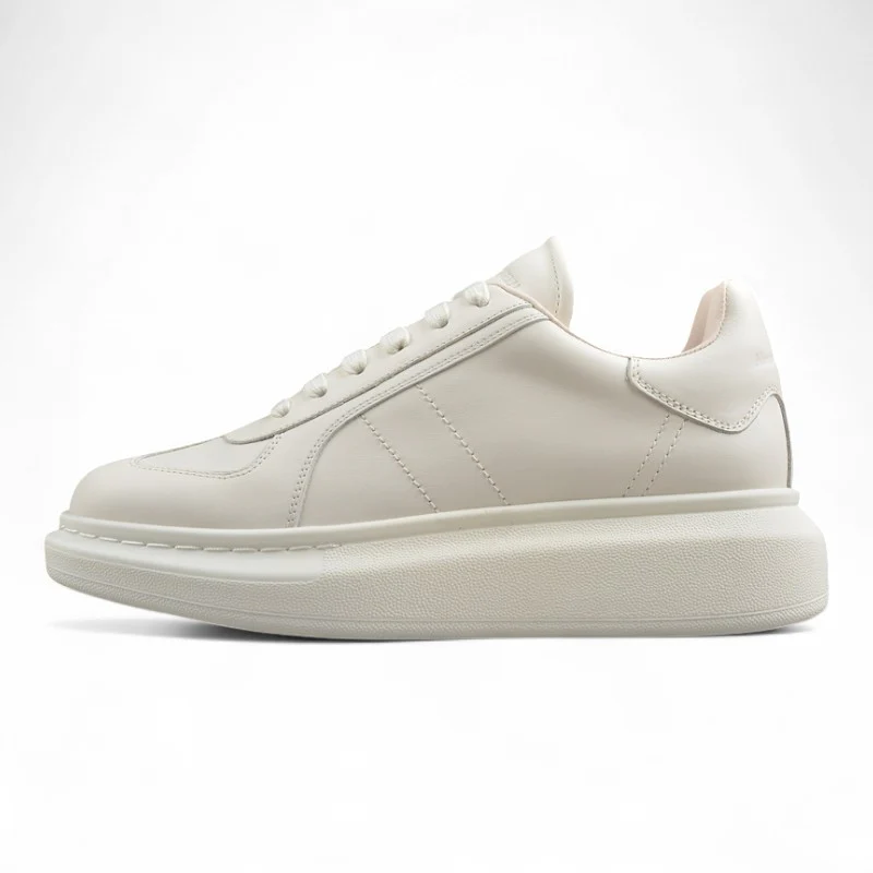 Alexander McQueen Oversized Leather Sneakers in White - Sneaker Replica Workshop
