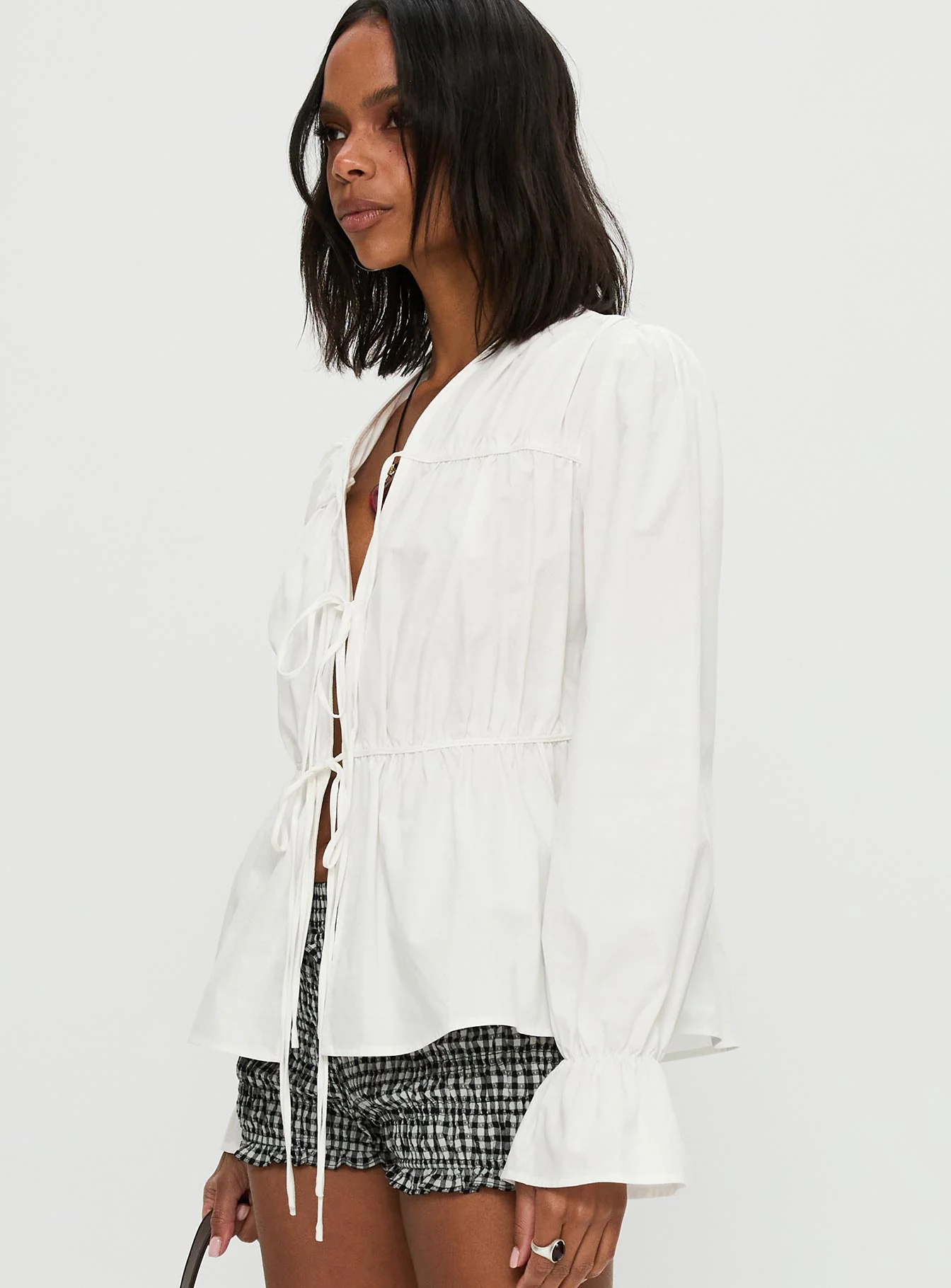 Scarlotte Bow Tie Top White