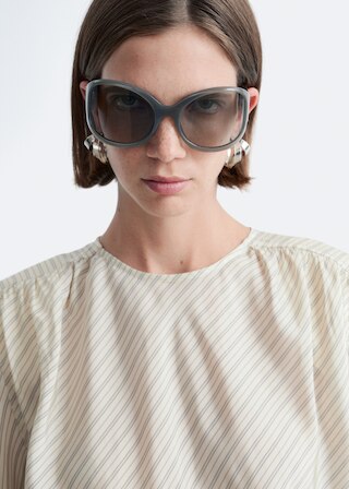 & Other Stories GATHERED TIE-BELT BLOUSE