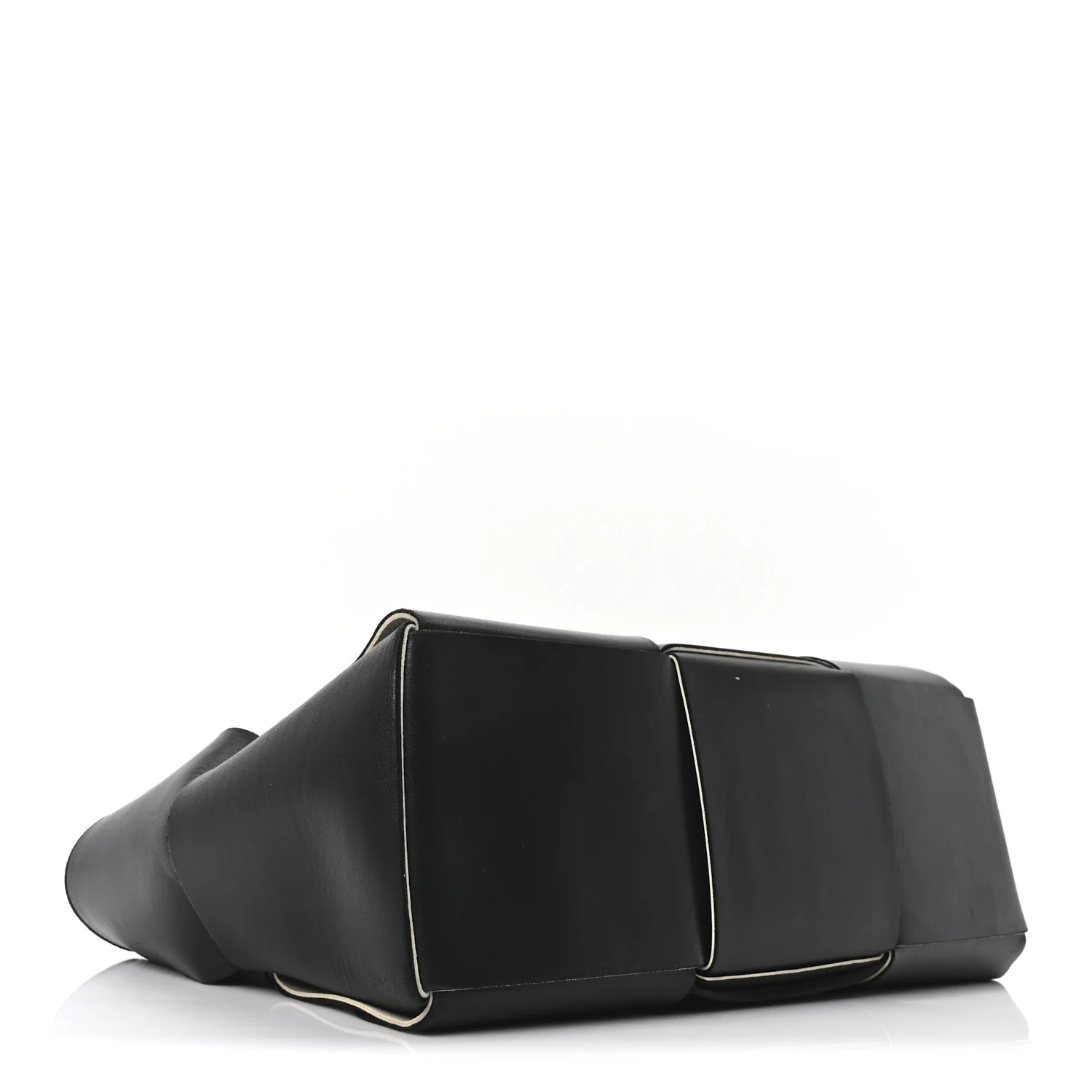 Nappa Maxi Intrecciato Medium Arco Tote Black White - Top Club