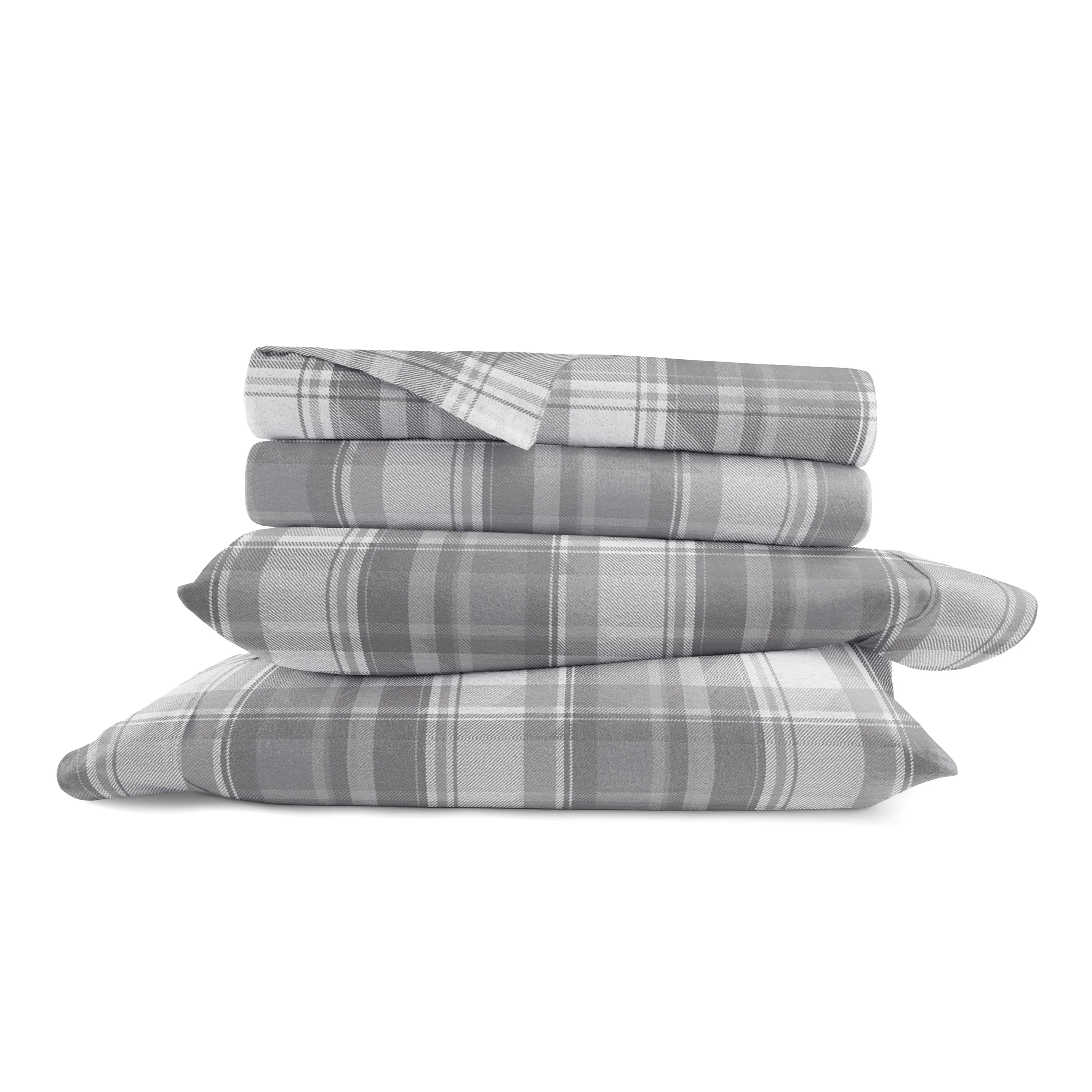 Plaid 4-Piece Flannel Sheet Set