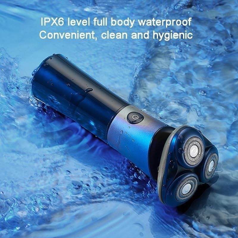 HYDIK Rasoi Elettrici for Uomini Calvi, Rasoio Elettrico da Uomo Lama Flottante 3D Rasoio Lavabile Tipo C Ricaricabile Display Digitale Impermeabile Macchina for Barba da Barba