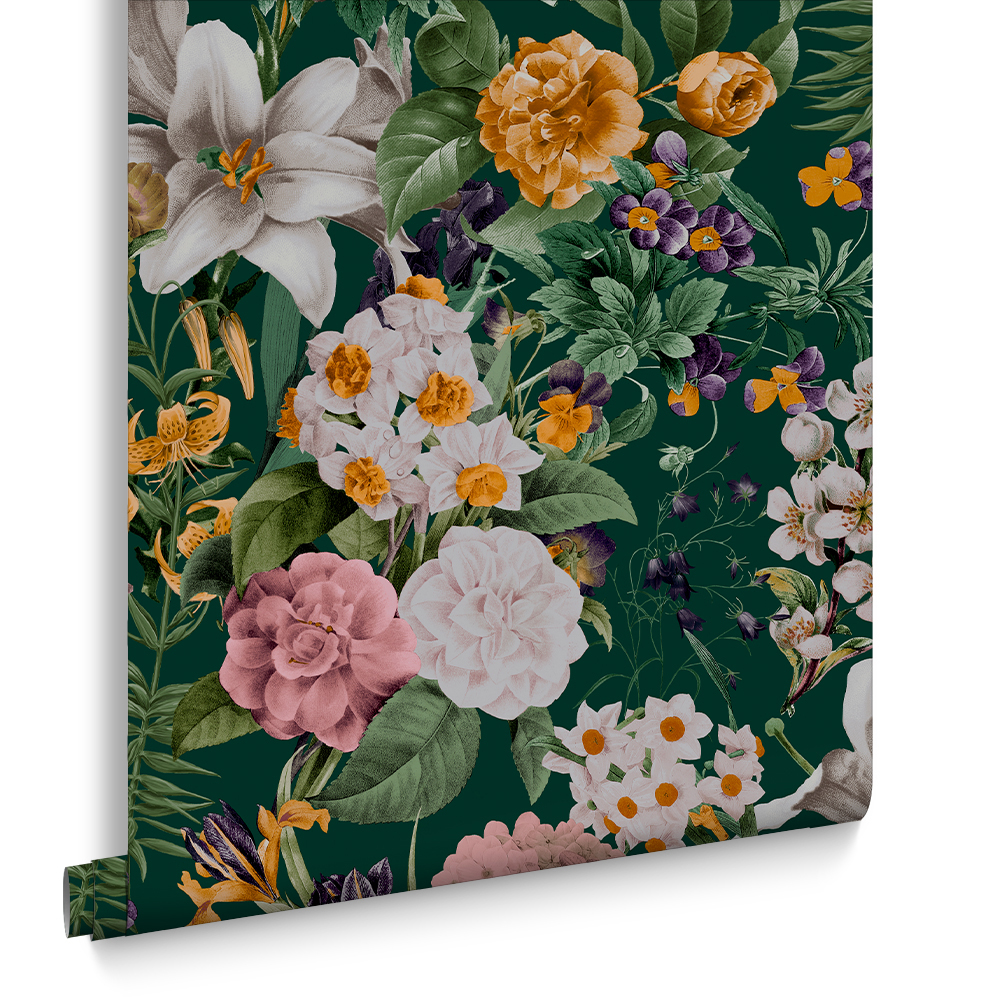 Graham & Brown  vliesbehang  Glasshouse Flora Emerald Graham & Brown  vliesbehang  Glasshouse Flora Emerald