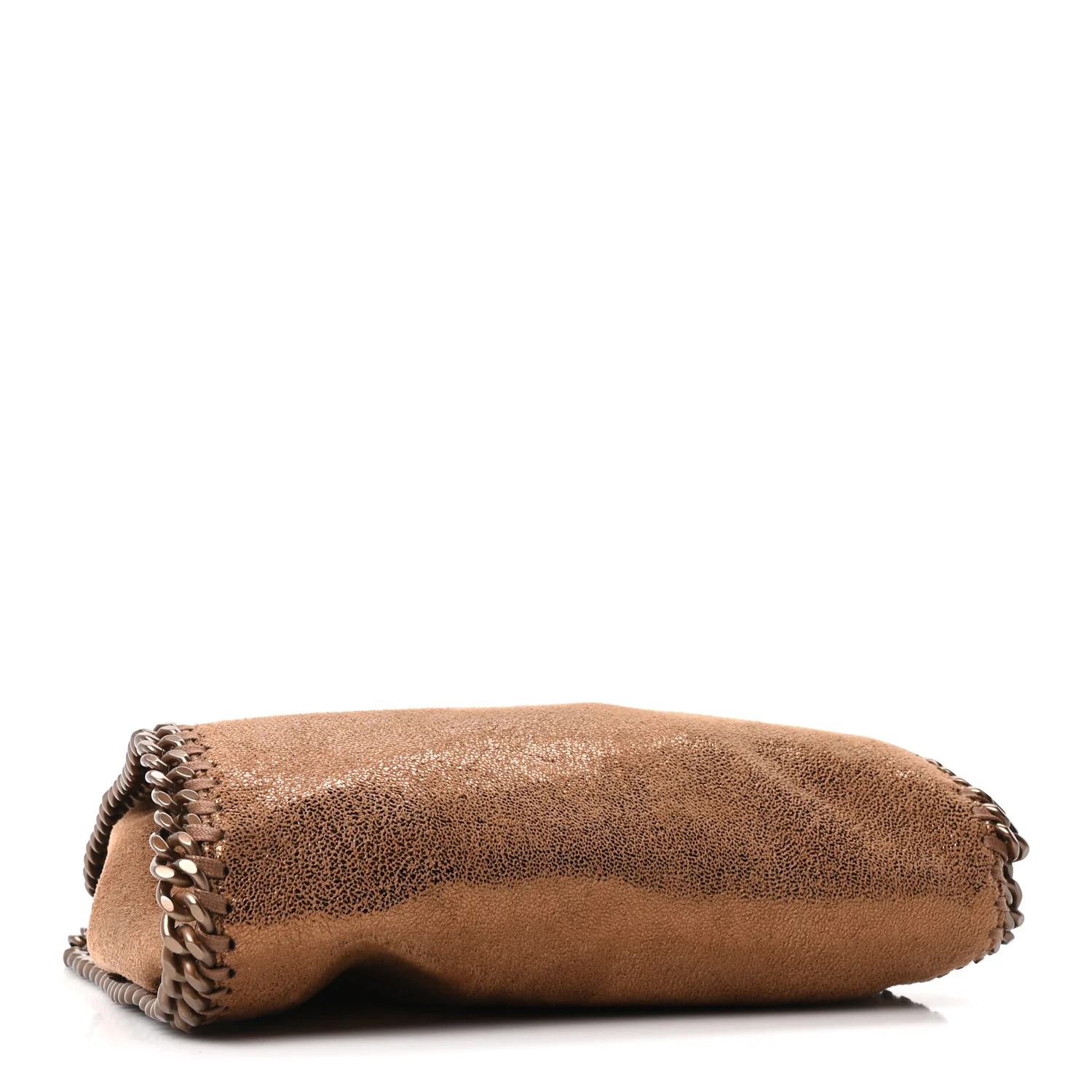 Metallic Shaggy Deer Mini Falabella Fold Over Tote Bronze - Top Club