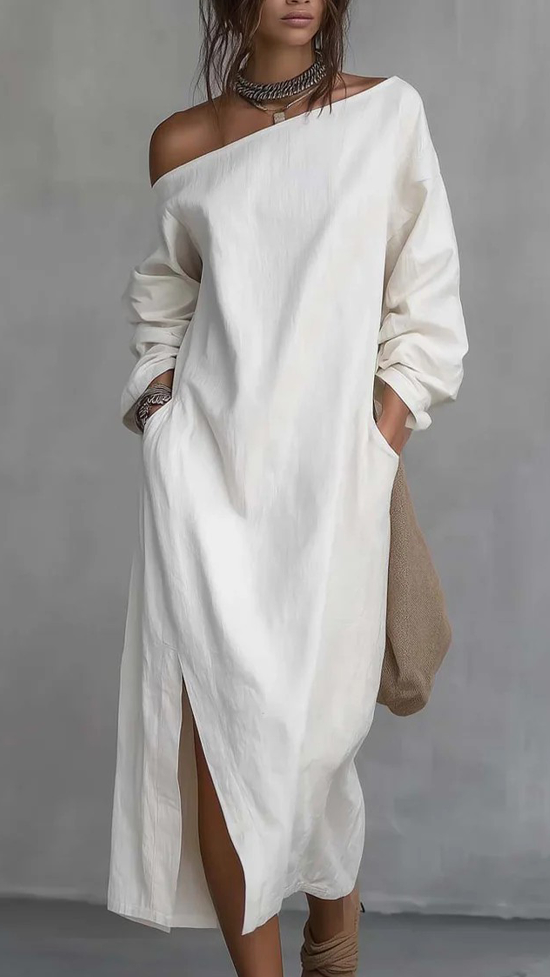Women's Denim Off-the-Shoulder Long-Sleeve Dress - Nordfashionstorm - Women's Clothing, Fashion for You - Nordfashionstorm.com