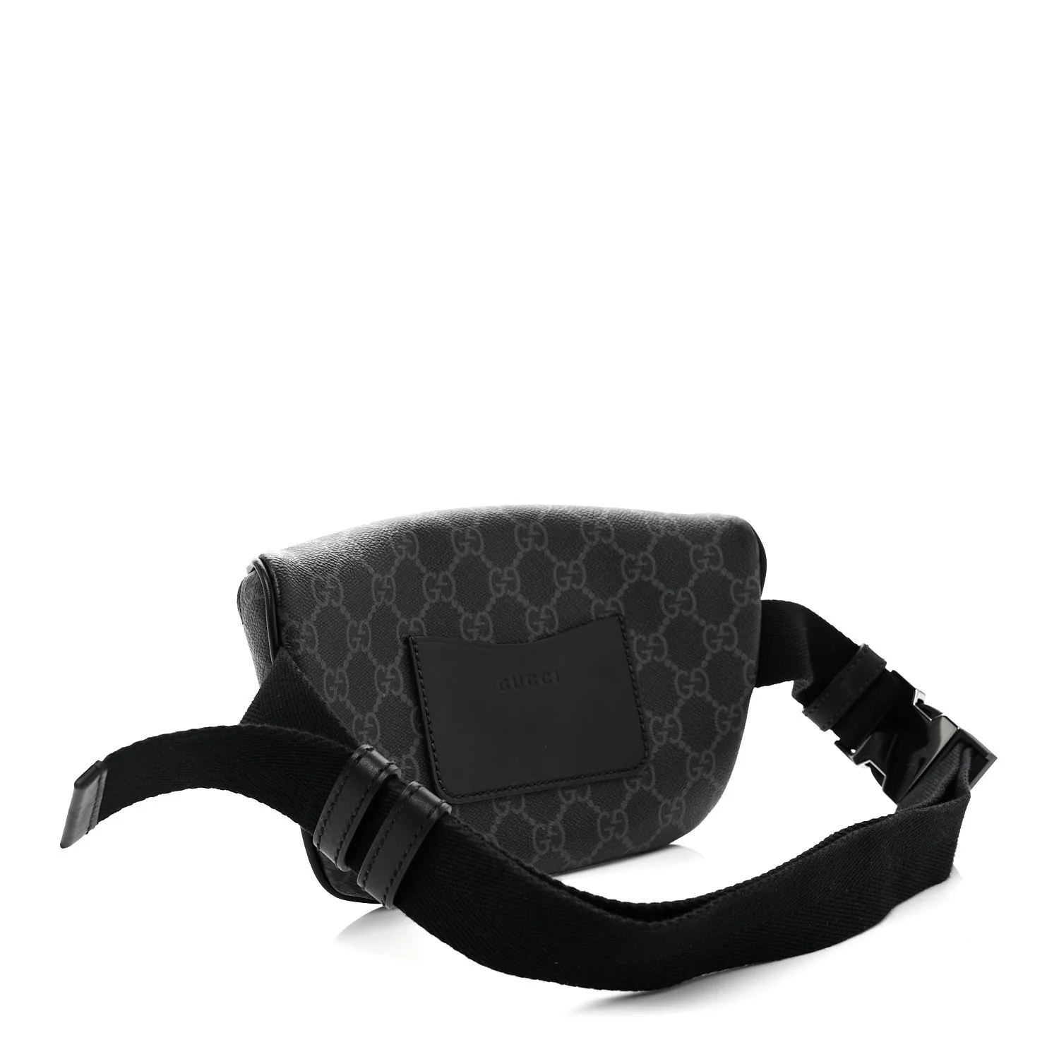 GG Supreme Monogram Emblem Calfskin Small Belt Bag Black Grey - Top Club