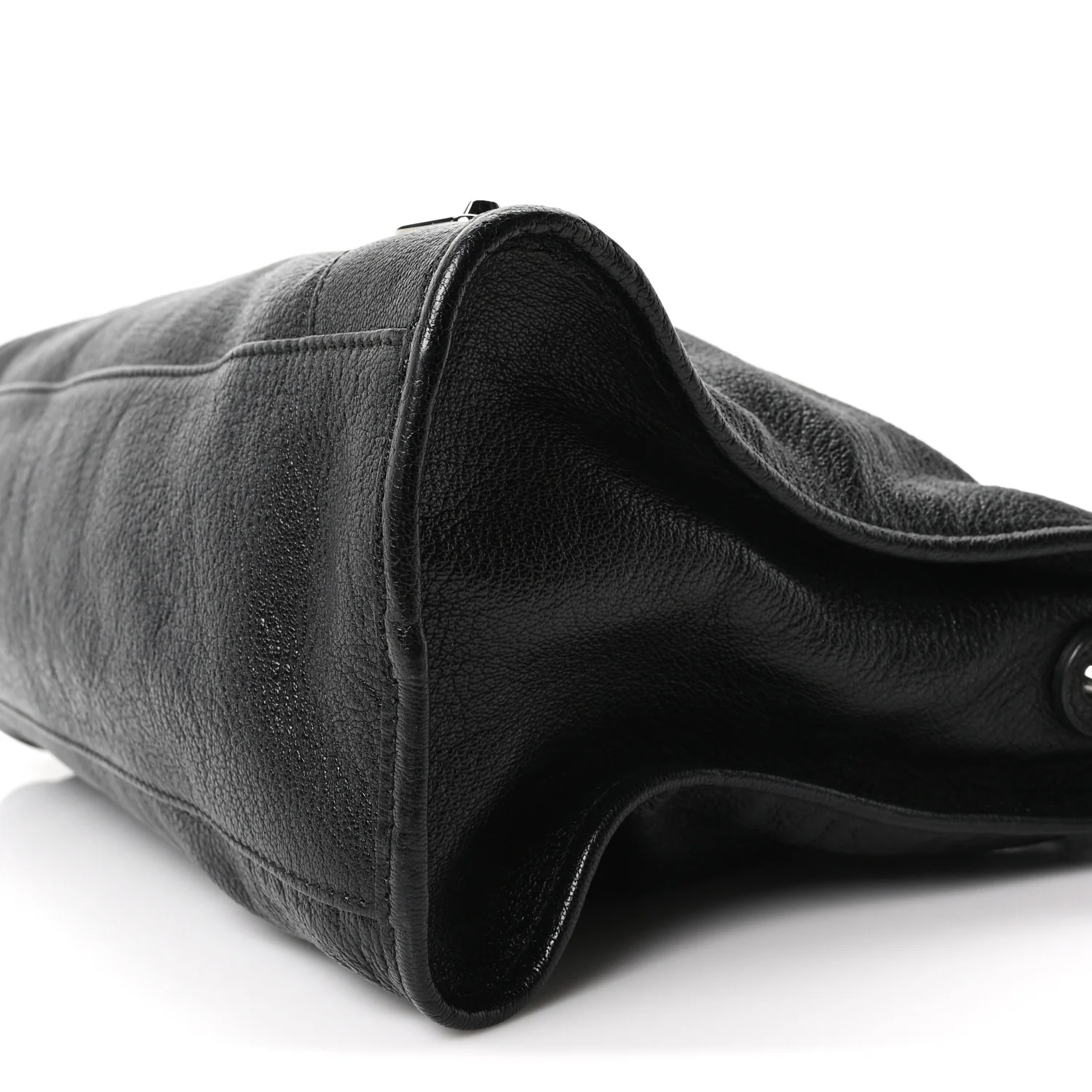 Chevre Silver Metallic Edge Hardware City Black - Top Club