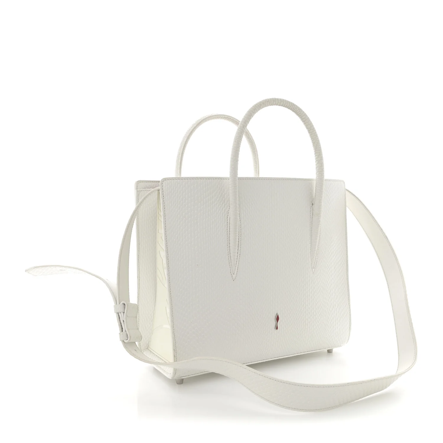 Calfskin Lizard Embossed Medium Paloma White - Top Club