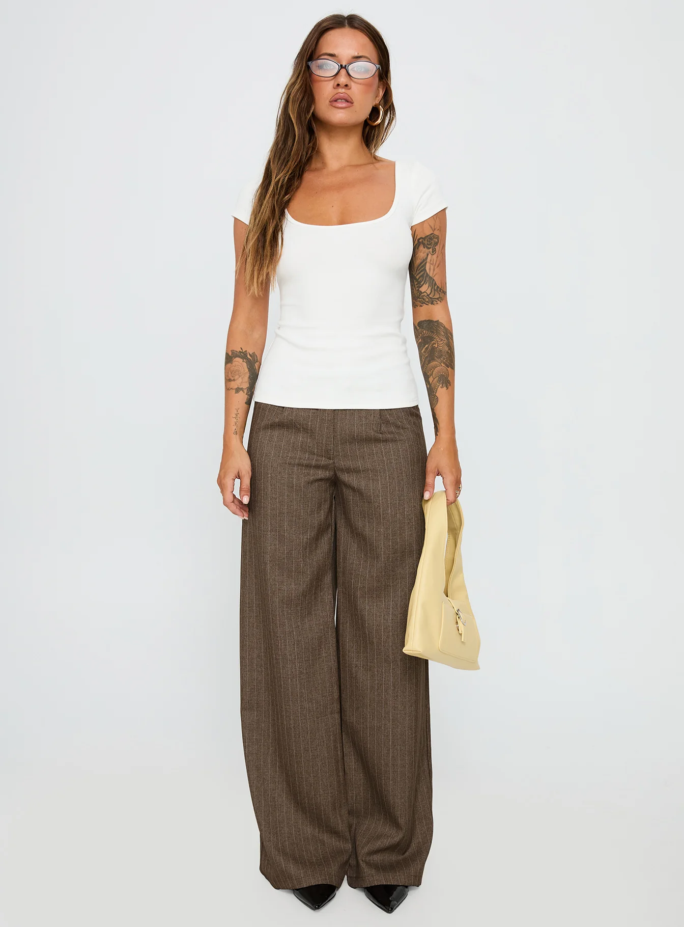 Broadcast Pants Beige Pinstripe