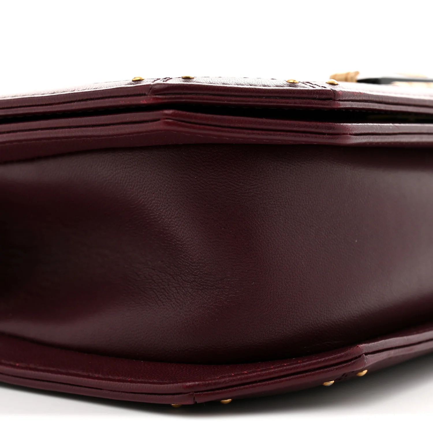 Calfskin Quilted Small Octagon CC Clasp Flap Bag Red Gold - Top Club