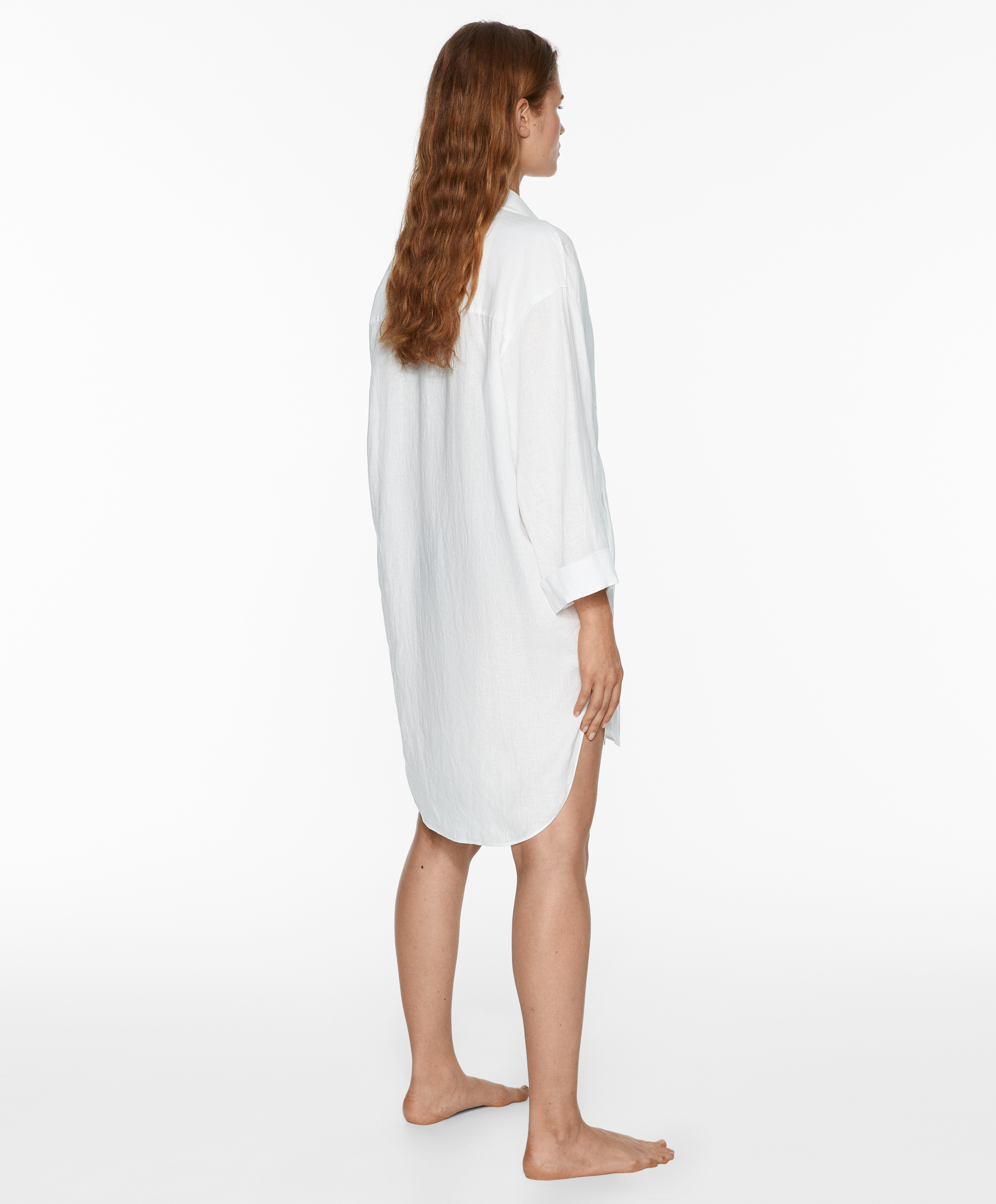 OYSHO 100% linen knotted short dress