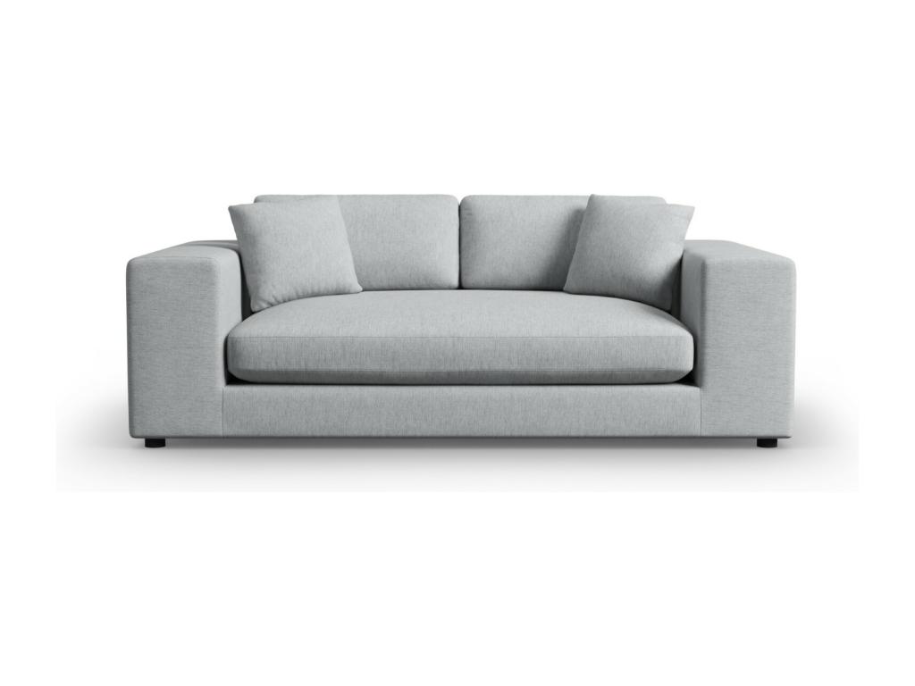 Mubdelu - Sofá "Tendance" 3 plazas de tejido estructural gris claro - 220x122x72cm