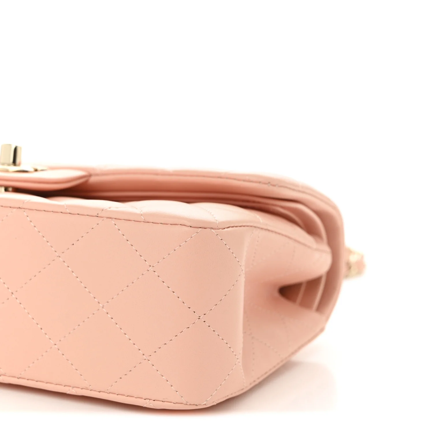 Lambskin Quilted Small Double Flap Light Orange - Top Club