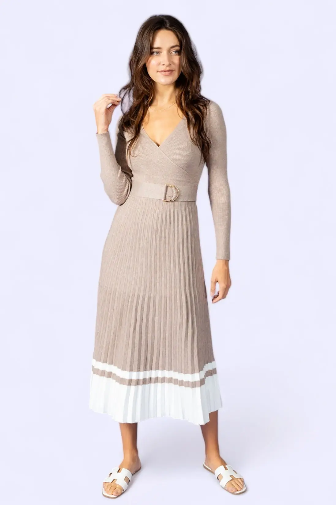 I've Loved You For So Long Pleated Sweater Dress - ALJEGJ