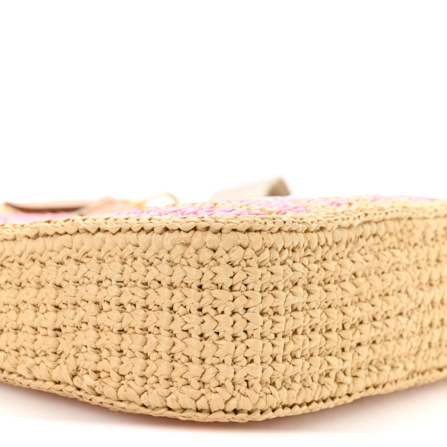 Yarn Raffia Effect Crochet Striped Re-Edition 2005 Shoulder Bag Naturale Petalo - Top Club