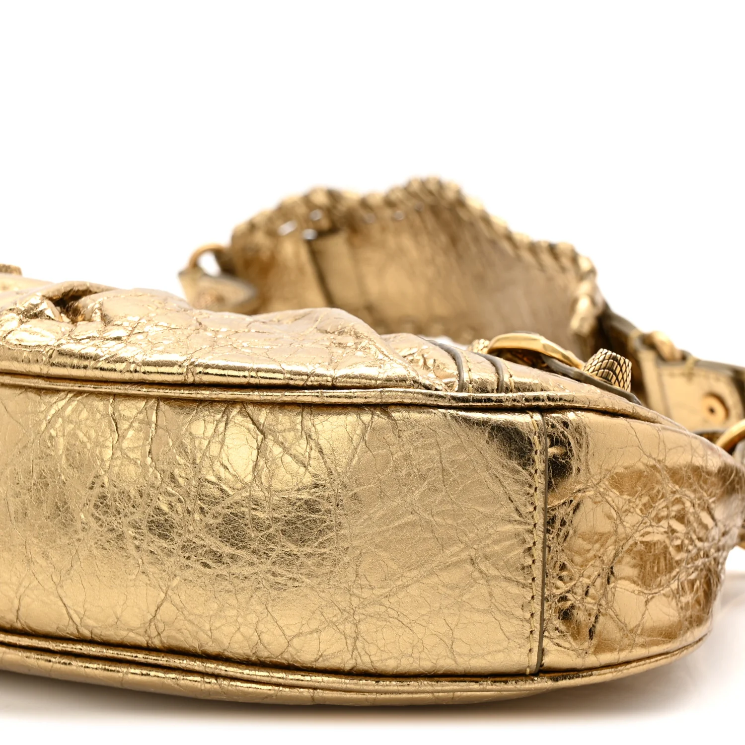 Metallic Agneau Arena Le Cagole Shoulder Bag XS Gold - Top Club