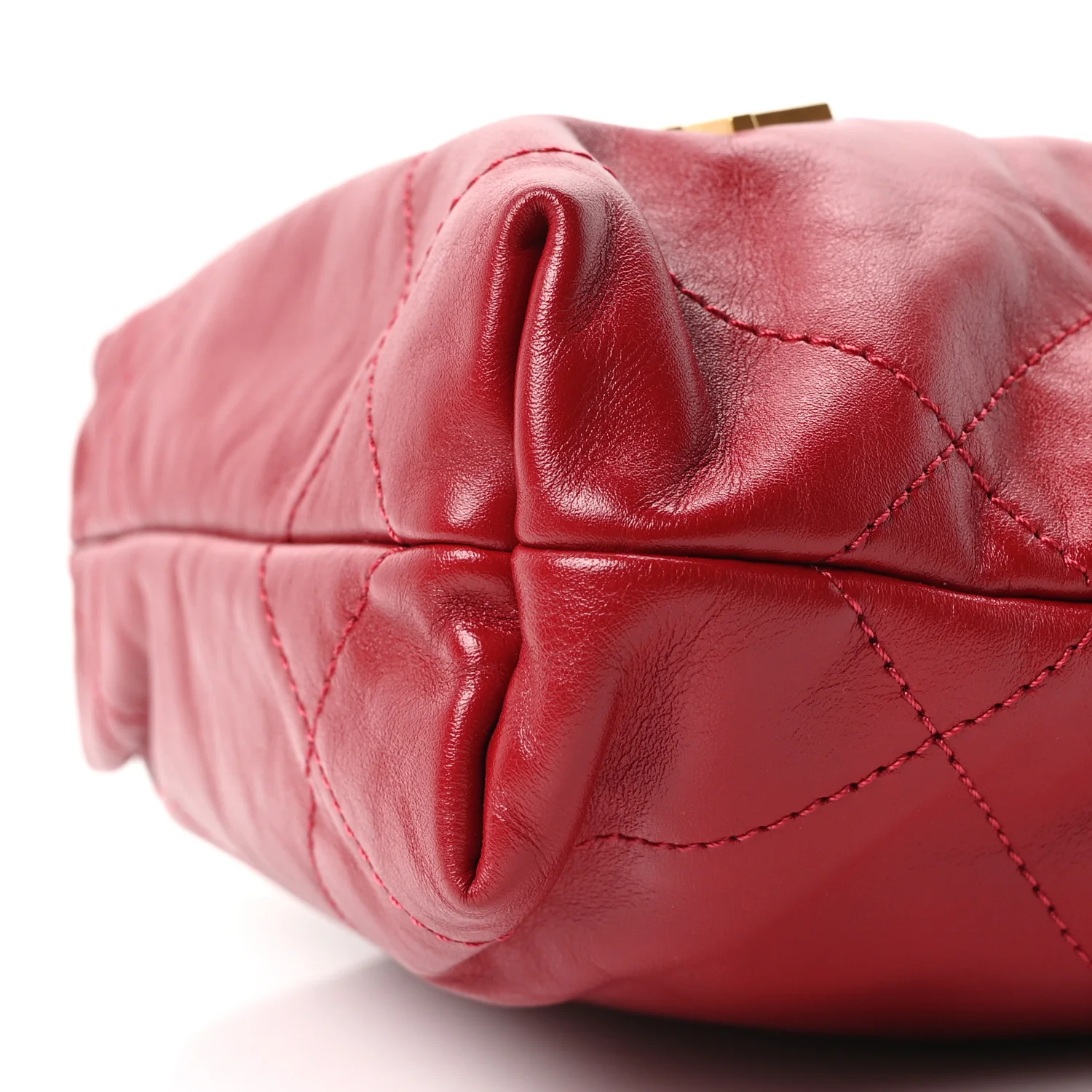 Shiny Calfskin Quilted Mini Chanel 22 Red - Top Club