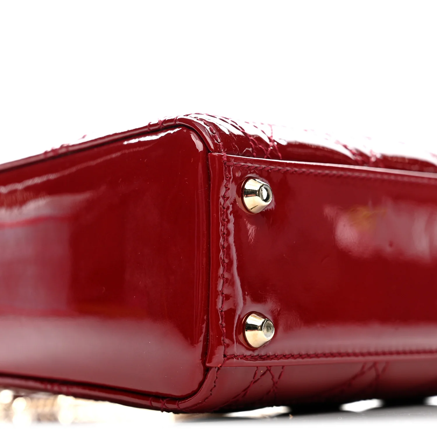 Patent Cannage Mini Lady Dior Red - Top Club