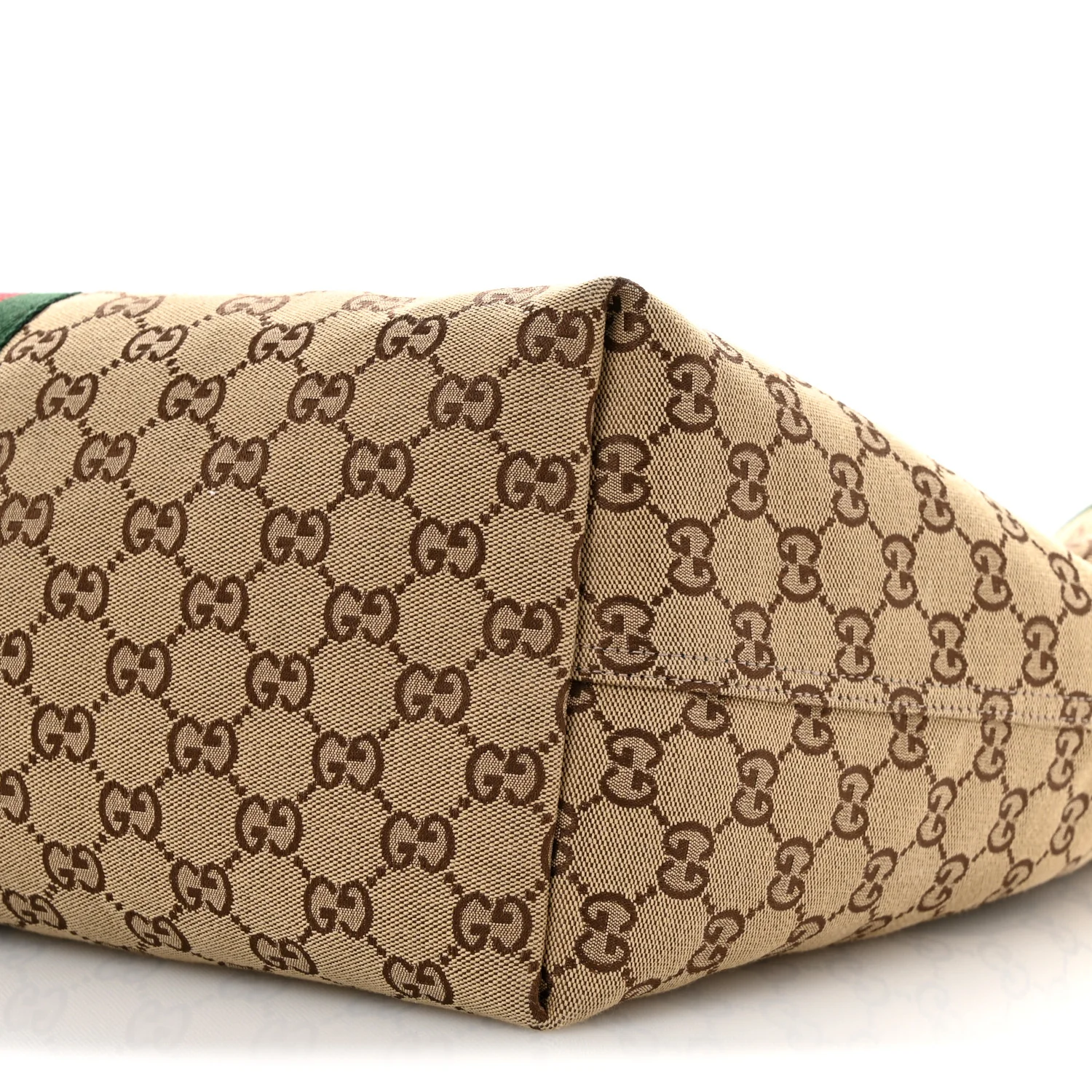 GG Monogram Web Large Giglio Tote Beige Brown - Top Club