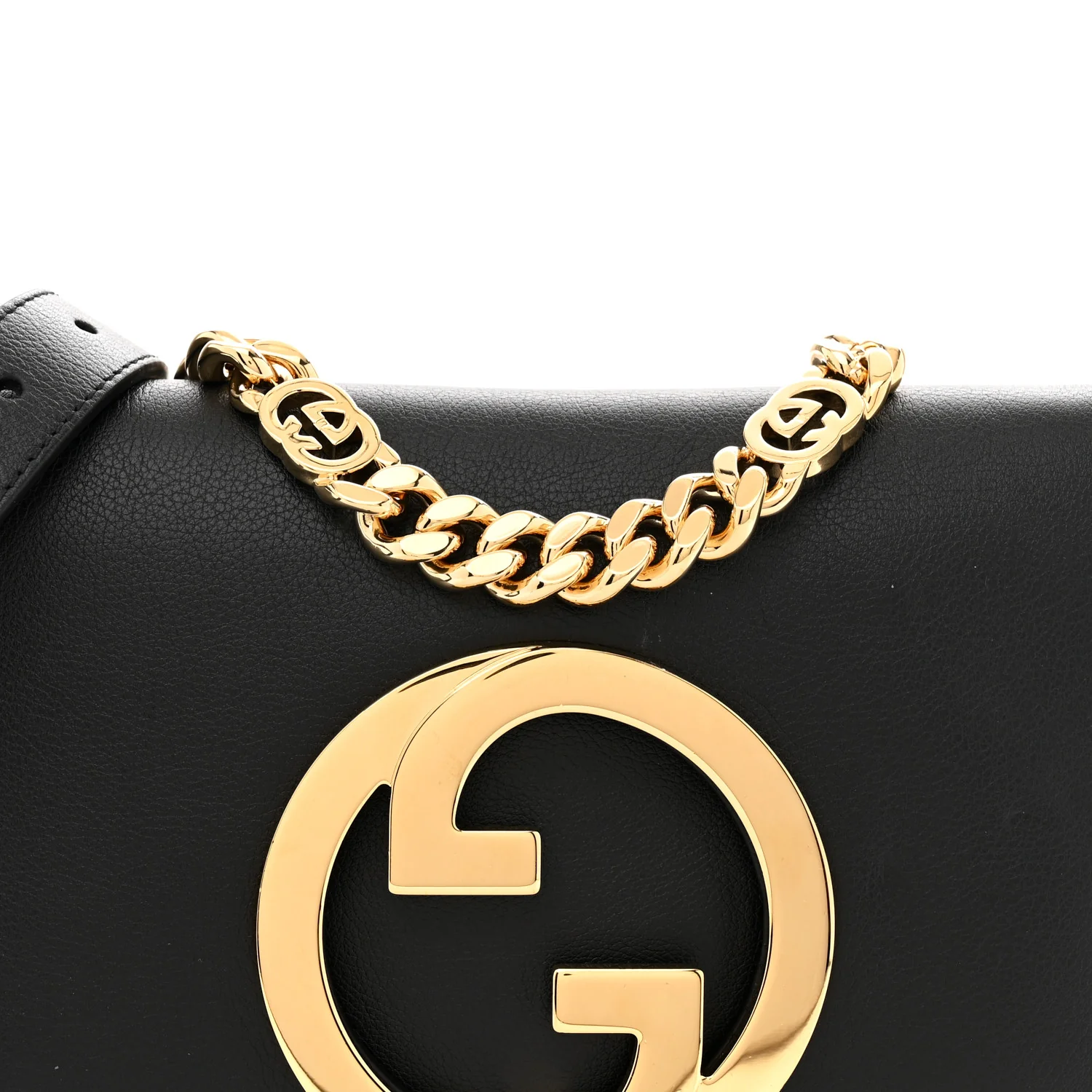 Roxy Calfskin Blondie Chain Shoulder Flap Bag Black - Top Club
