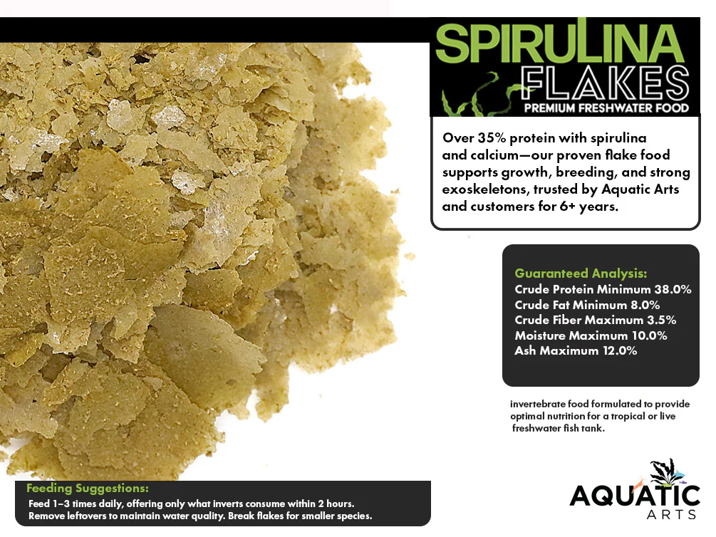 Aquatic Arts Spirulina Flakes Premium Freshwater Food (1 -2oz.)