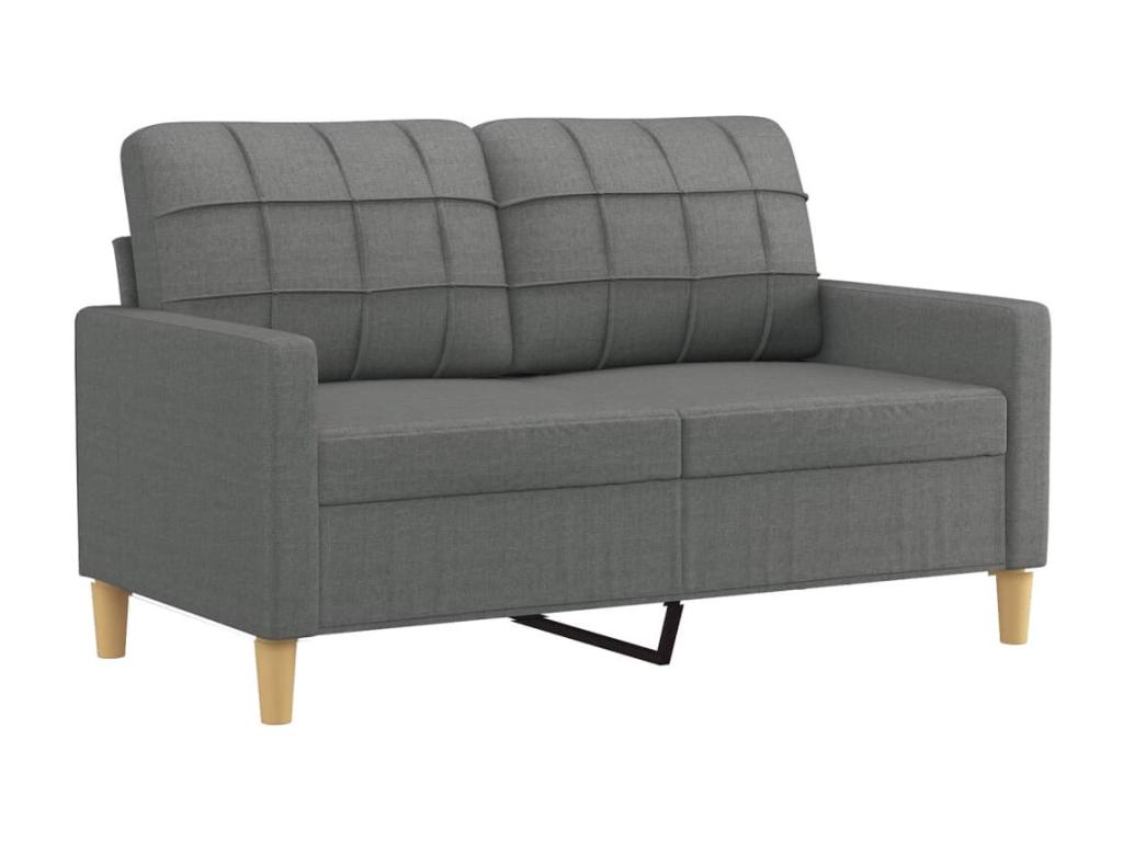 Sofá de 2 plazas de tela gris oscuro 120 cm