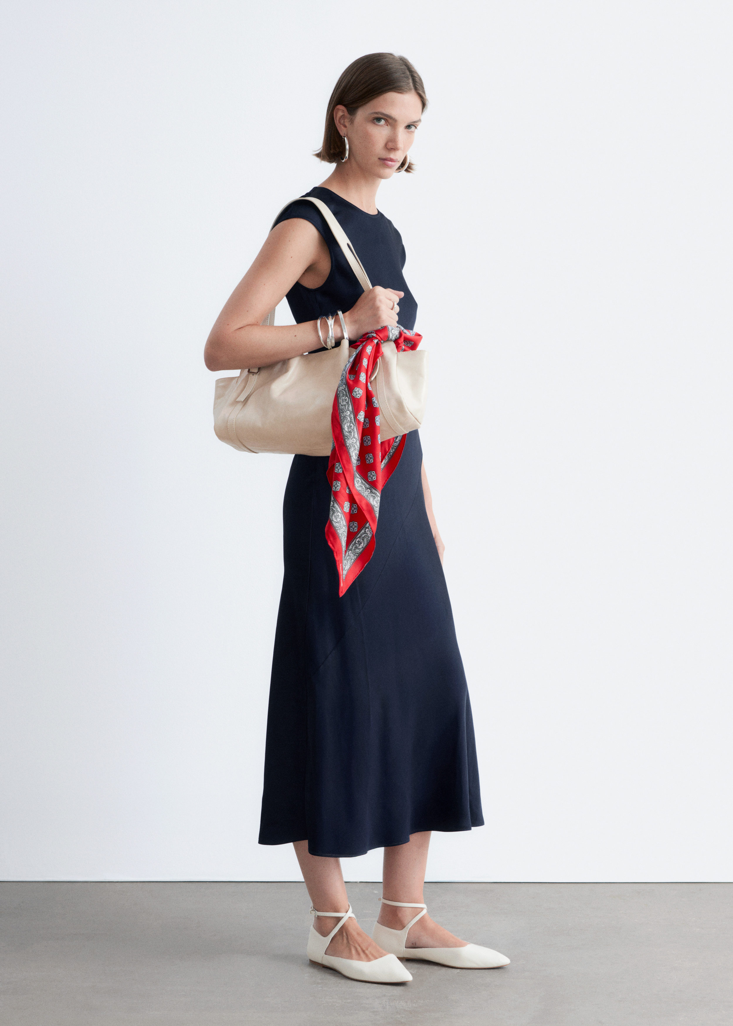 & Other Stories FITTED SATIN MAXI DRESS