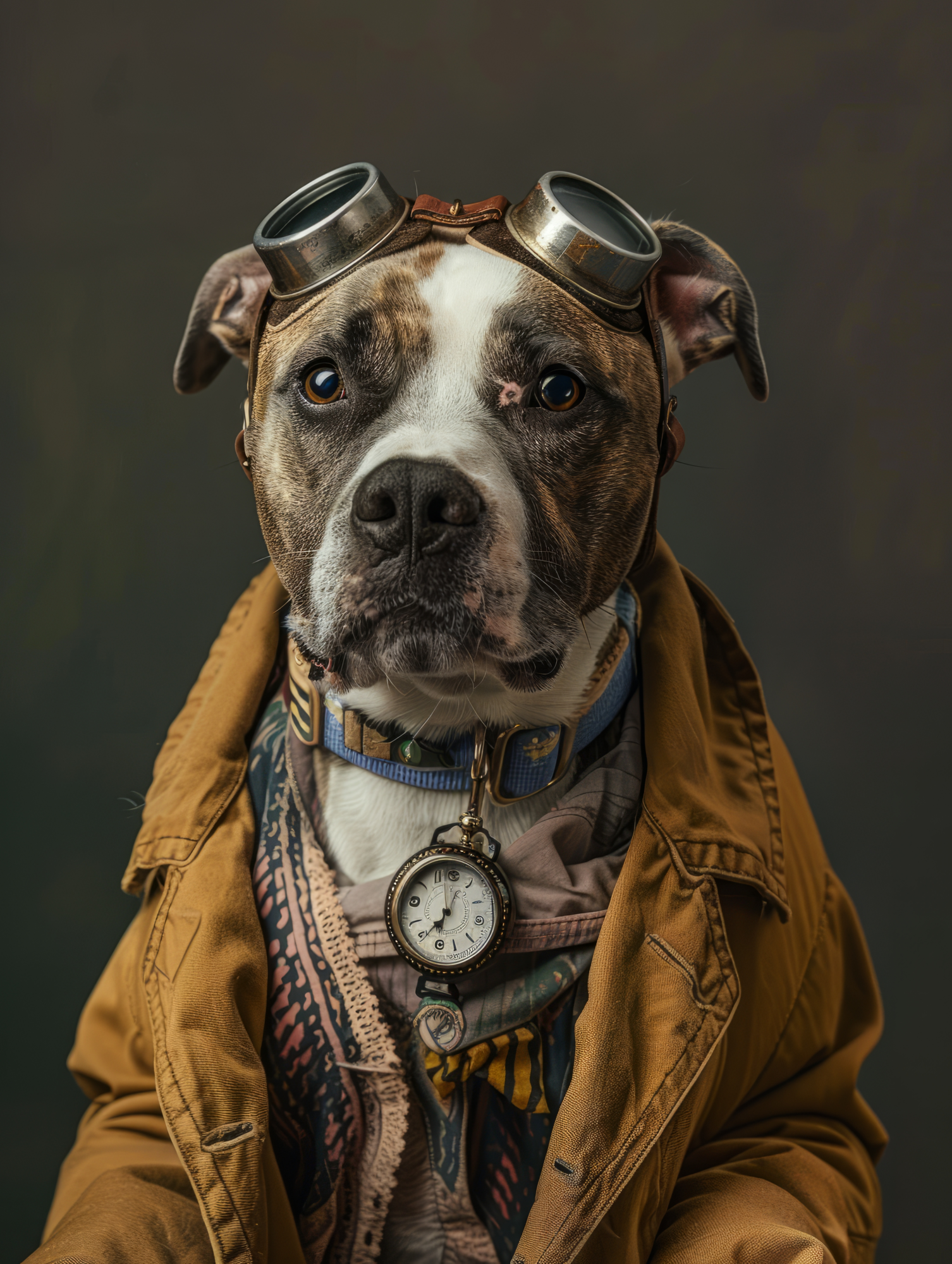 Canvas schilderij van een Staffordshire Bull Terrier 100x200 cm
