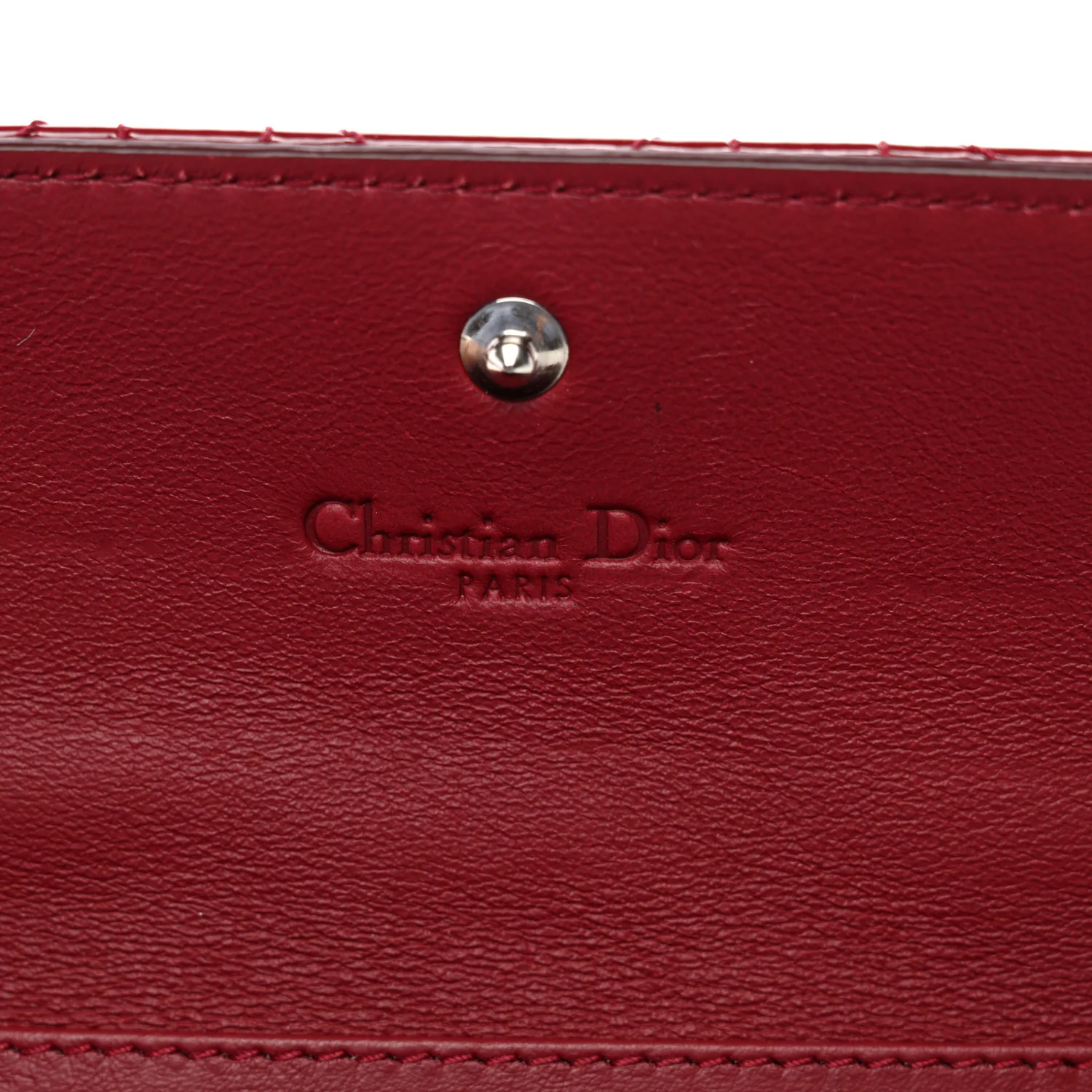 Patent Cannage Lady Dior Rendezvous Wallet On Chain Rouge Ceris - Top Club