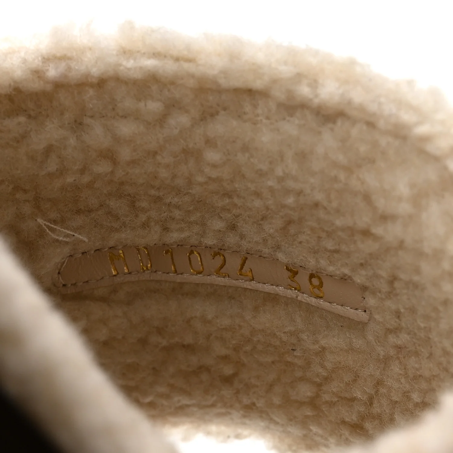 Suede Goatskin Shearling Embroidered Dway Slide Sandals 38 Cookie - Top Club