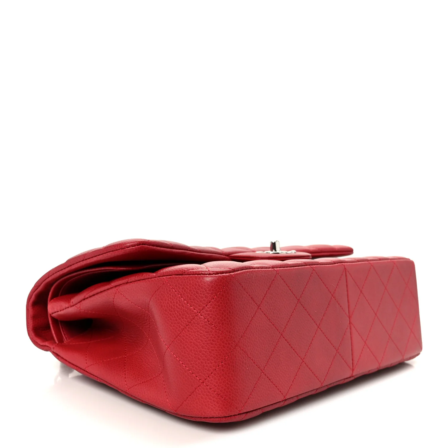 Caviar Quilted Jumbo Double Flap Dark Red - Top Club