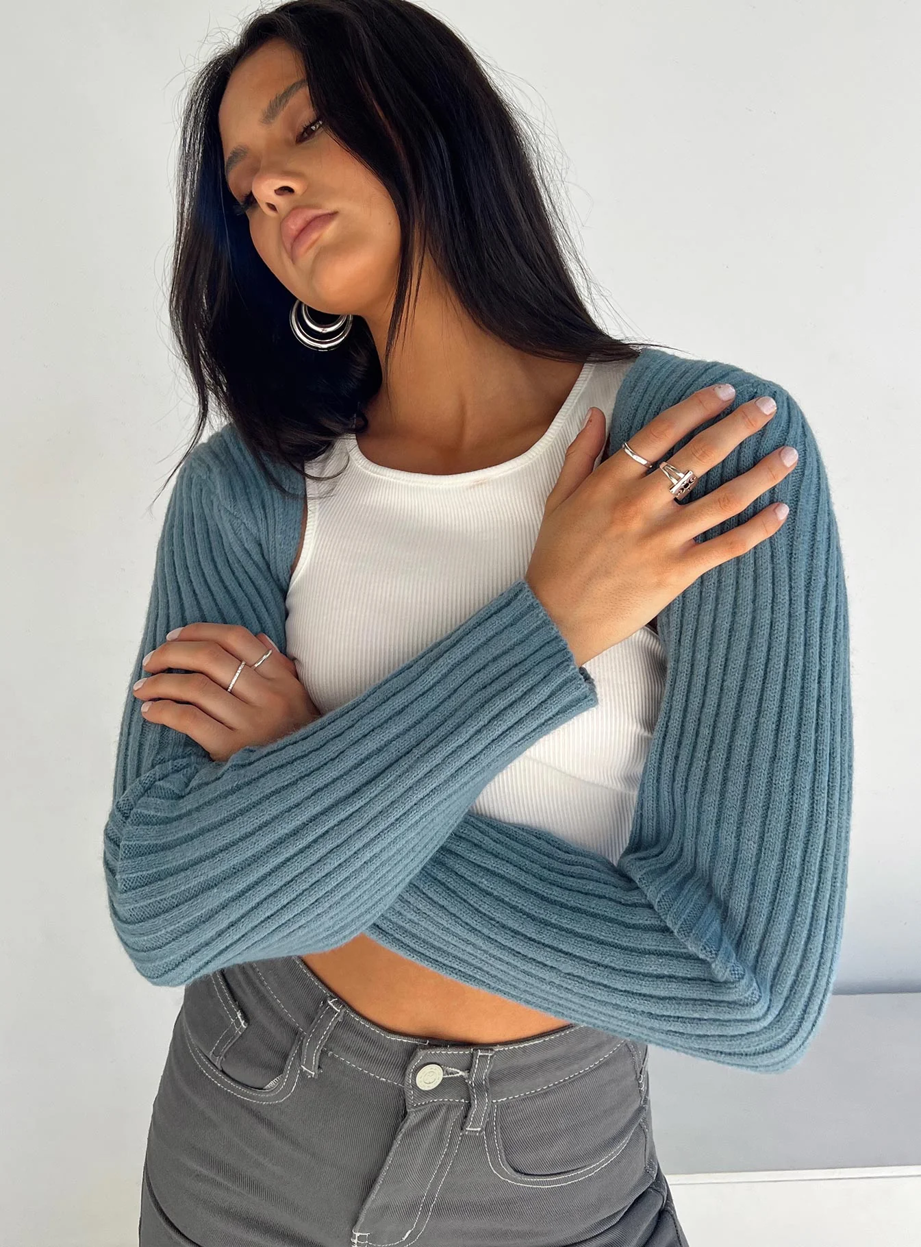 Aytan Bolero Sweater Slate