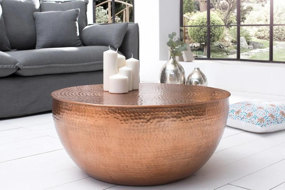 Luxury coffee table copper 68 cm aluminum - living room salon table - unique