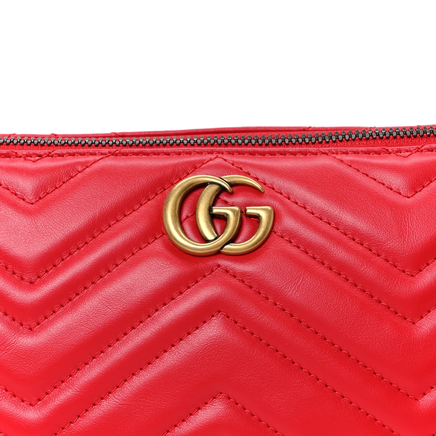 Calfskin Matelasse Chevron GG Marmont Sling Shoulder Bag Rosso - Top Club