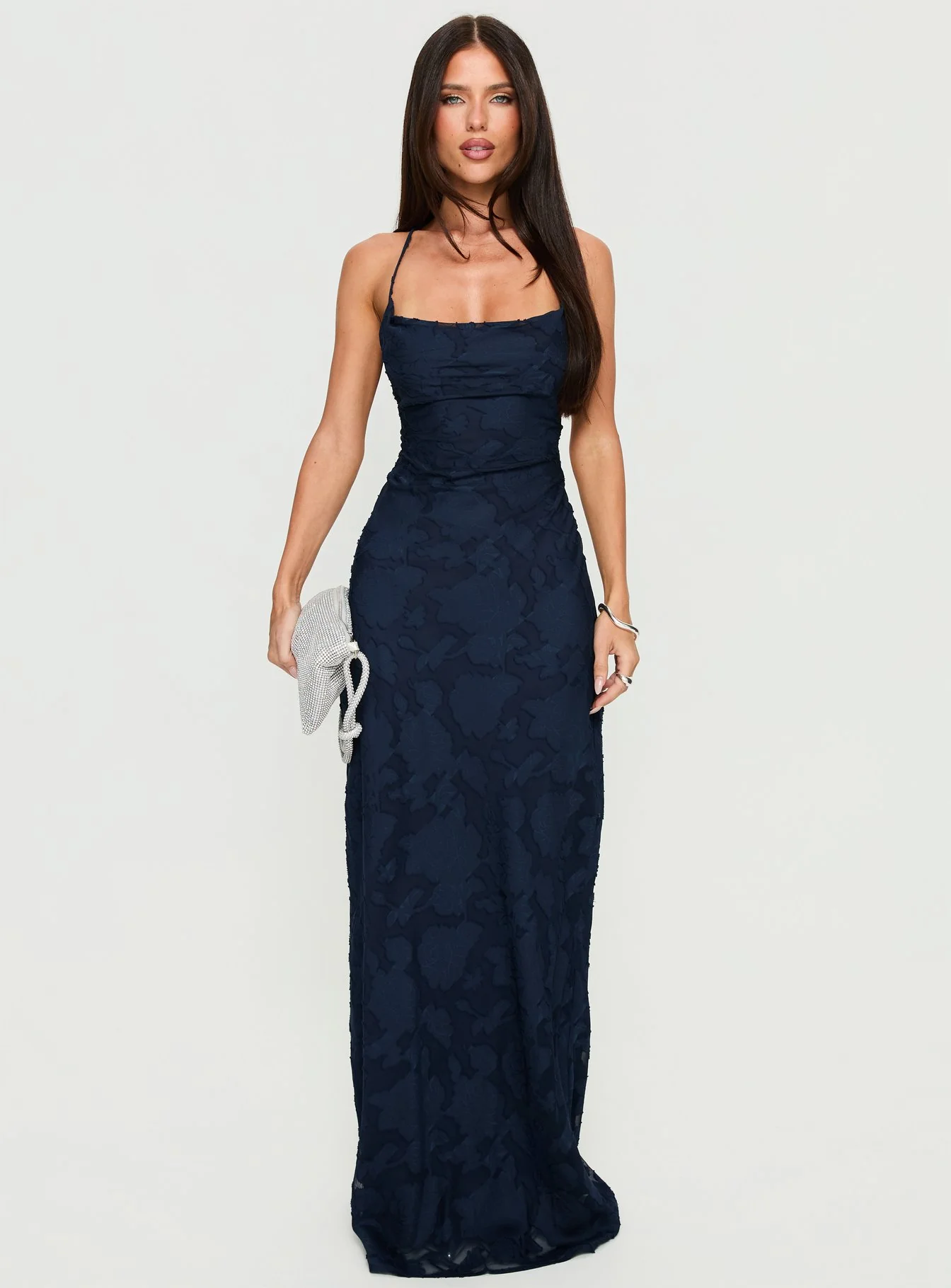 Celena Maxi Dress Navy Burnout