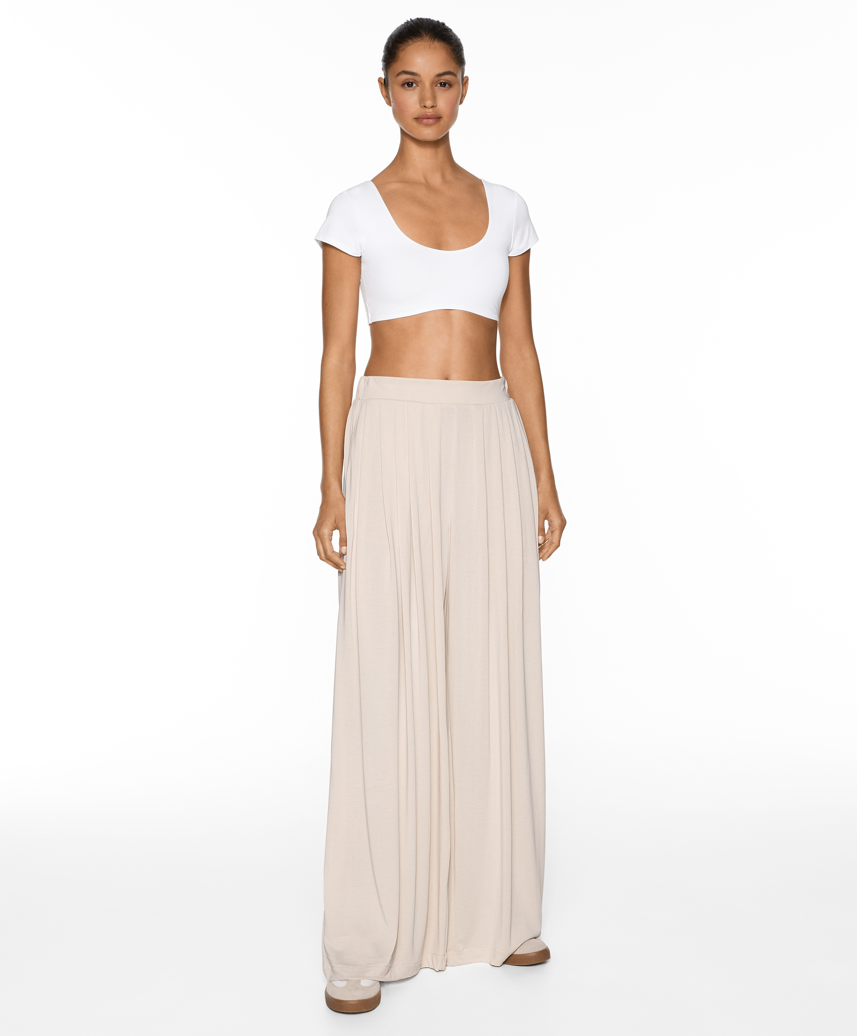 OYSHO Short-sleeved bra top with modal