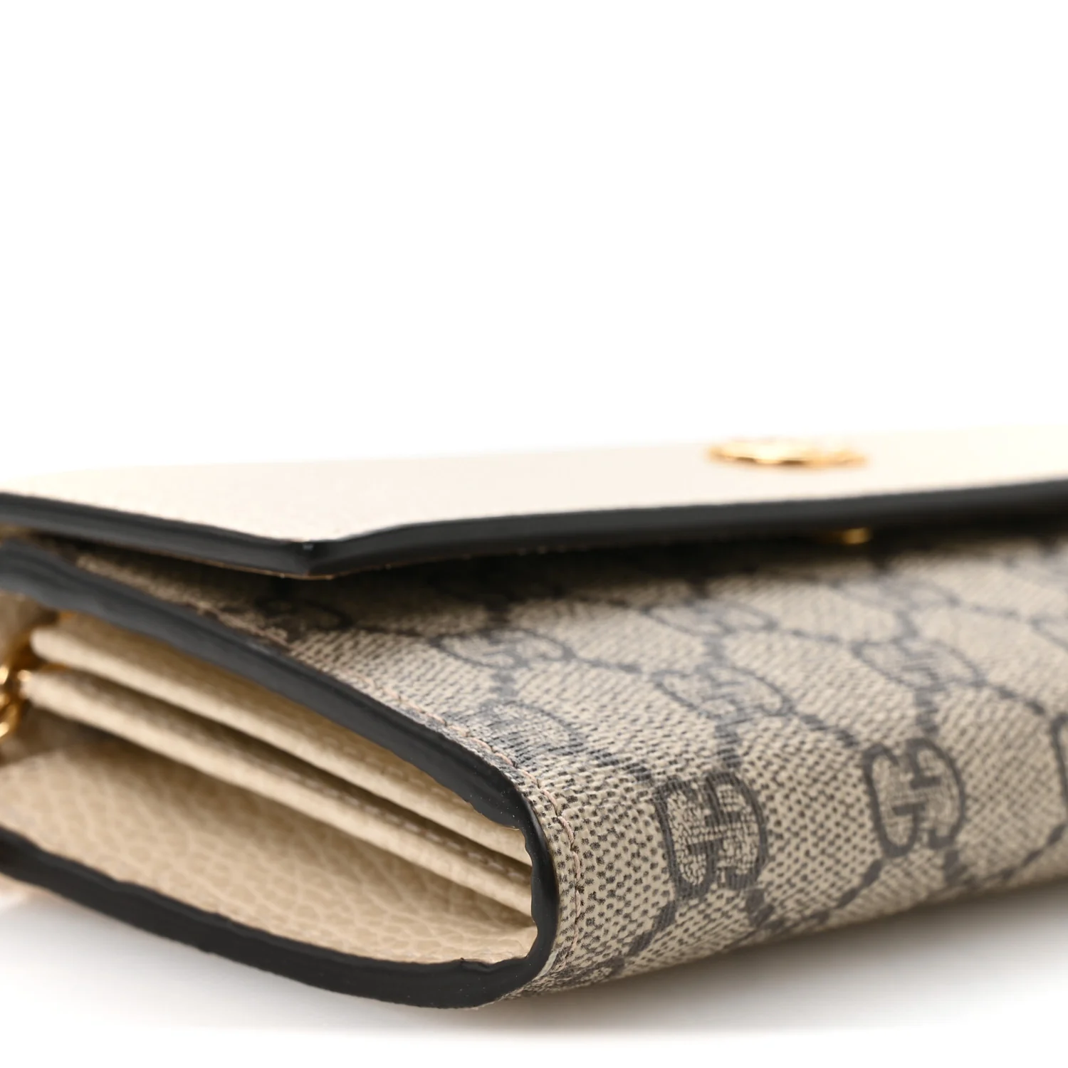 Dollar Calfskin GG Supreme Monogram Petite GG Marmont Wallet Chain Bag Mystic White Beige Ebony - Top Club