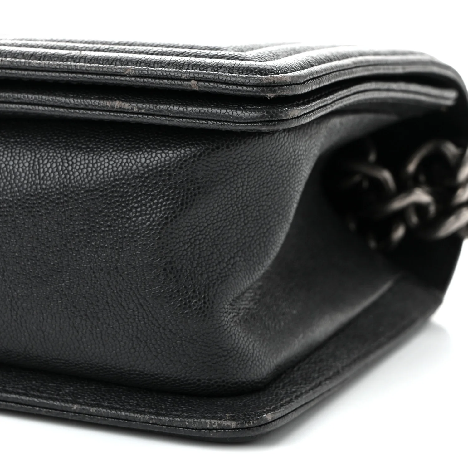 Caviar Quilted Medium Boy Flap Dark Grey - Top Club