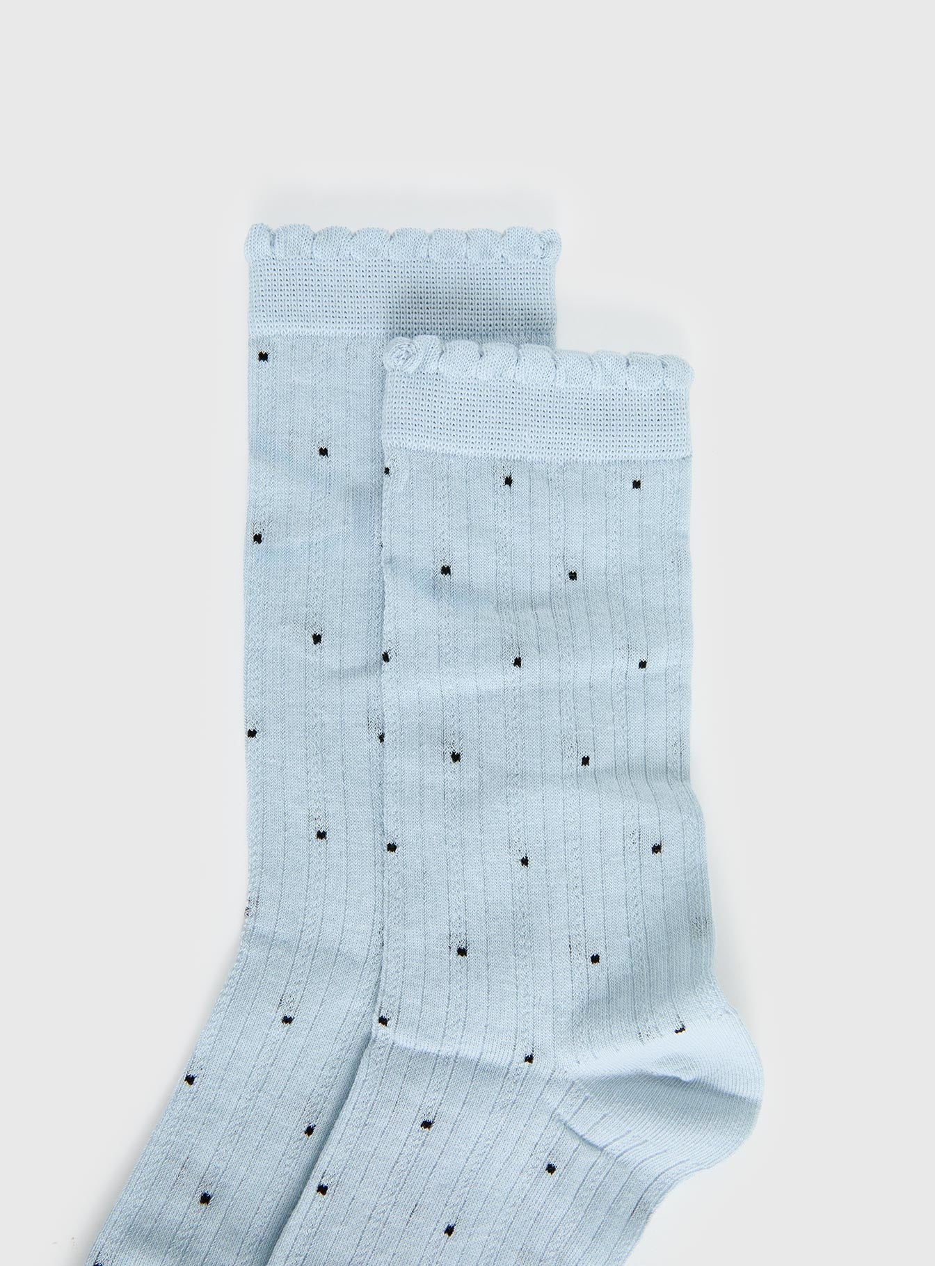 Rosee Ribbed Socks Blue Polka
