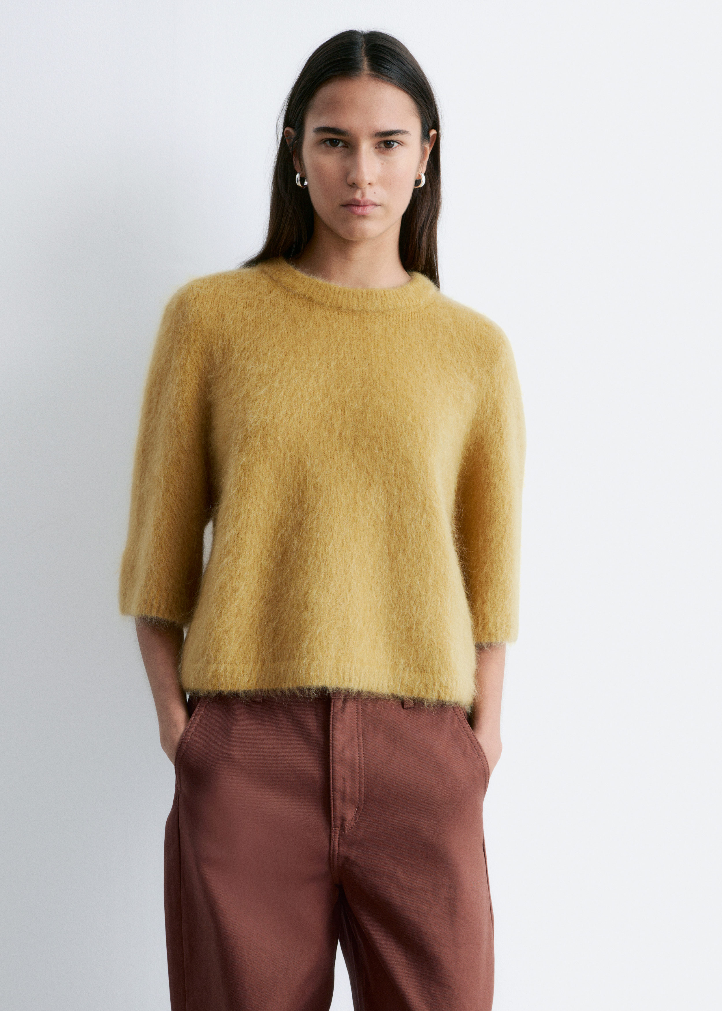 & Other Stories MOHAIR-BLEND KNITTED T-SHIRT