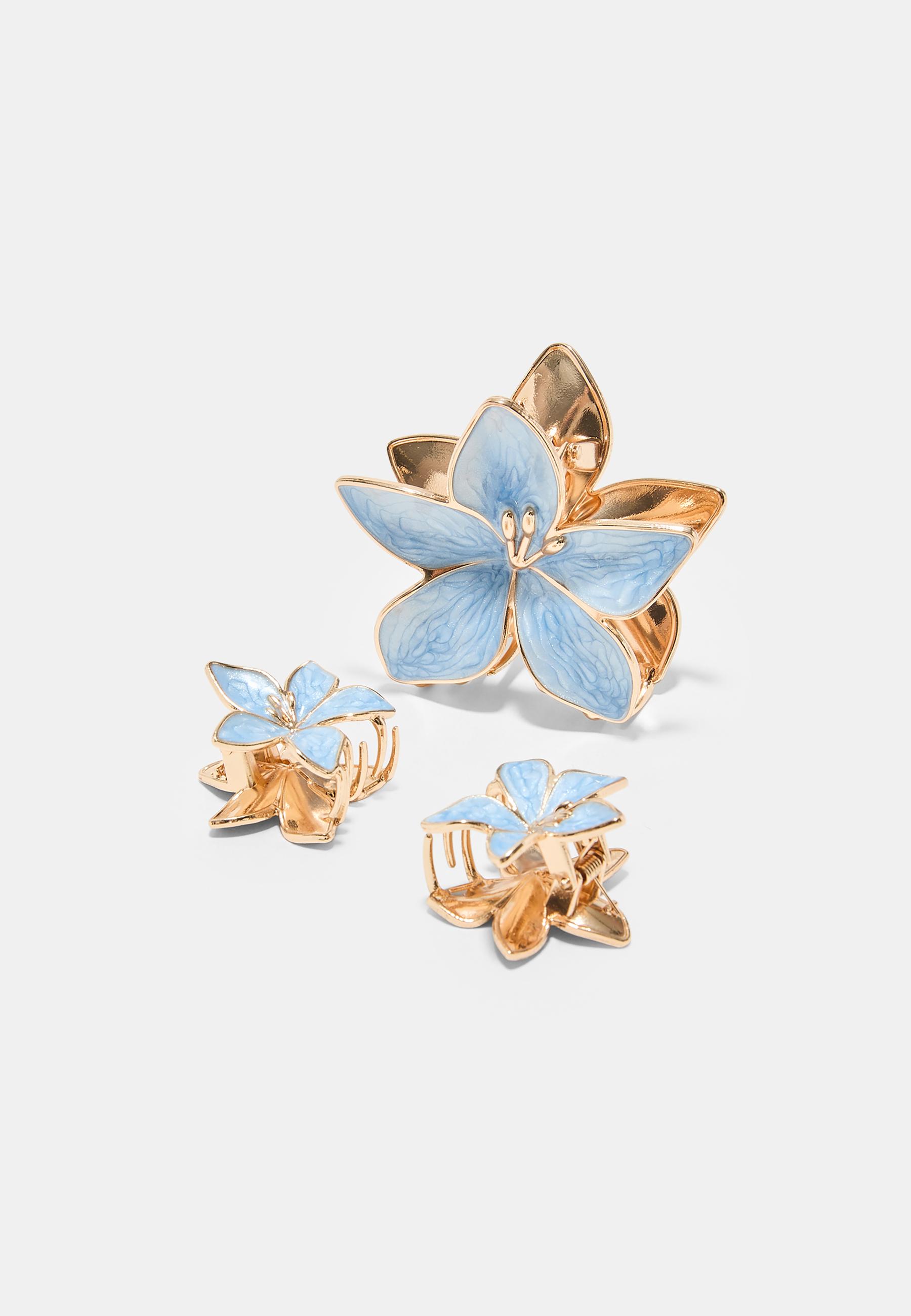 SET OF 3 FLOWER CLIPS