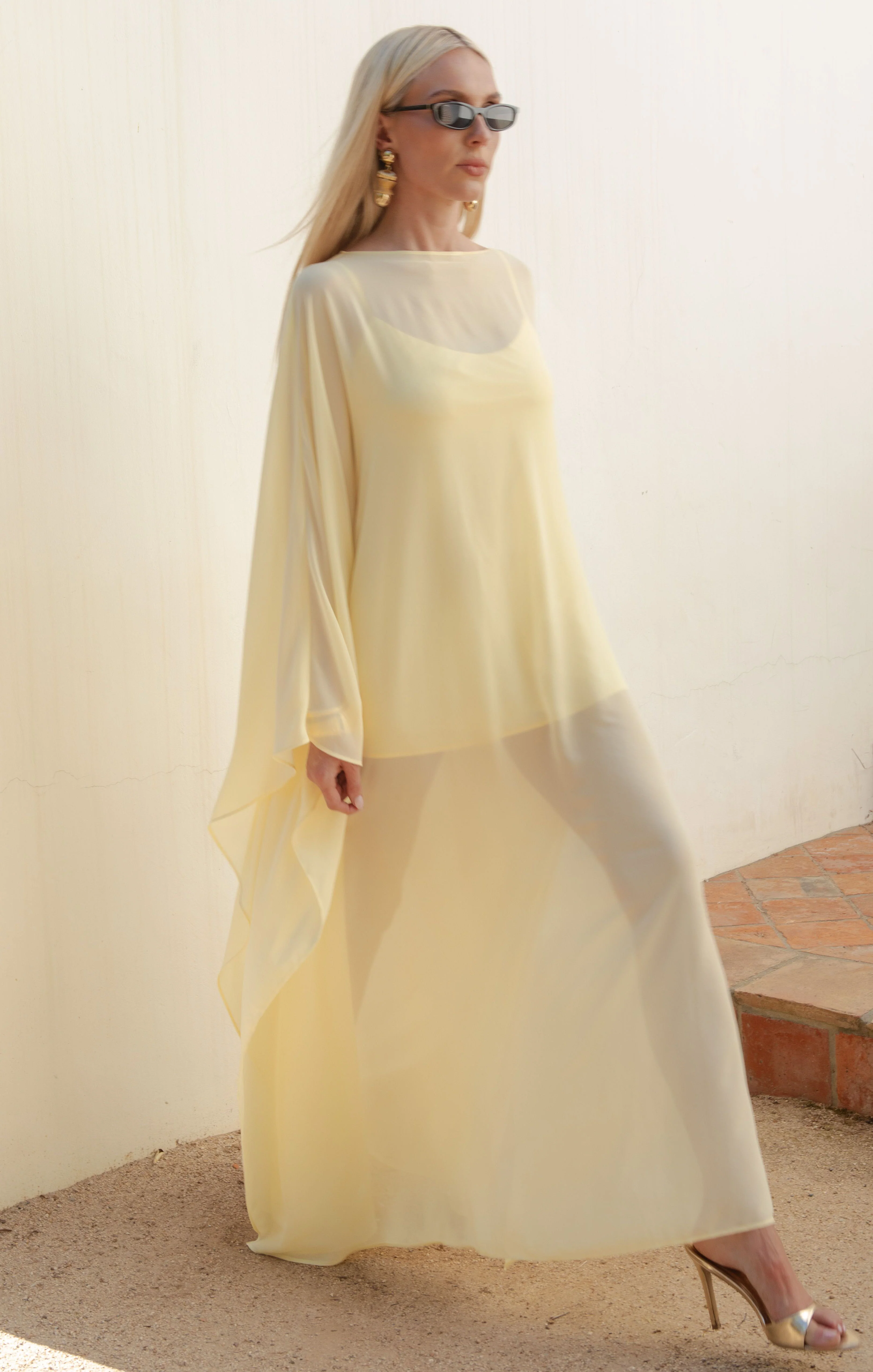 Olsen Maxi Dress ~ Pale Yellow Chiffon
