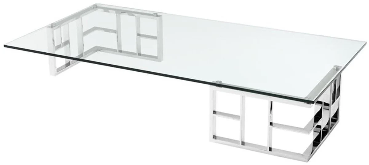 Luxury coffee table / living room table silver 180 x 90 x H. 32.2 cm - luxury collection