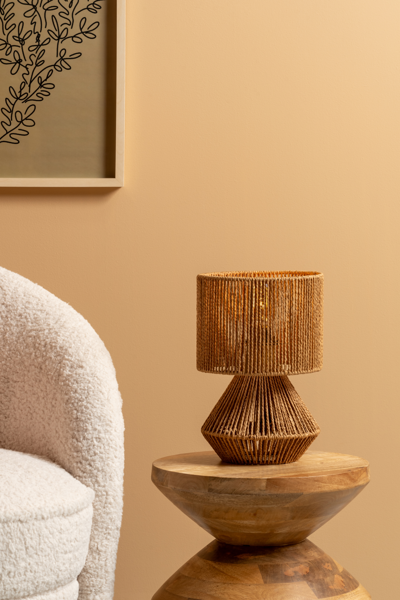 Table lamp Forma paper rope natural
