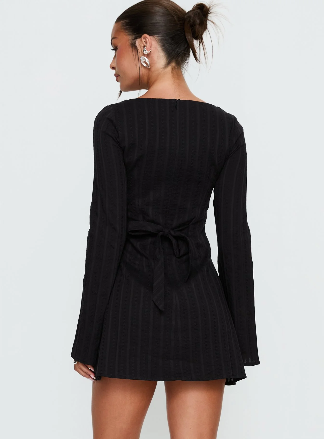 Alfalfa Long Sleeve Mini Dress Black