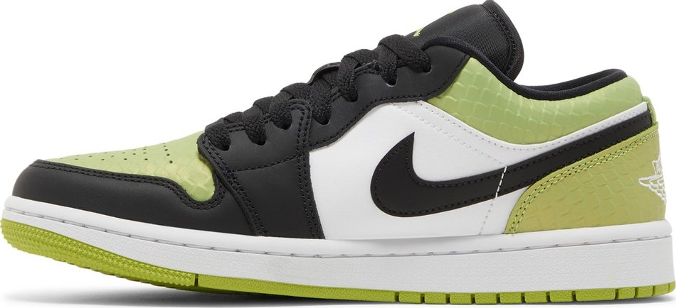 Wmns Air Jordan 1 Low SE  Vivid Green Snakeskin  DX4446-301 - Sneaker Replica Workshop