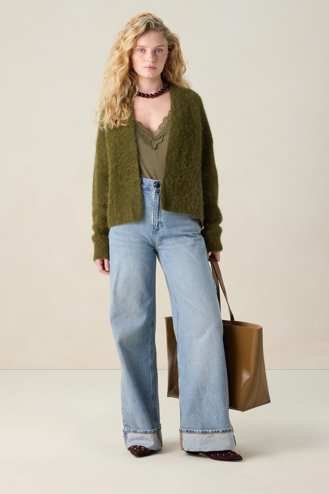 Groen singlet met kant