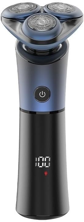 HYDIK Rasoi Elettrici for Uomini Calvi, Rasoio Elettrico da Uomo Lama Flottante 3D Rasoio Lavabile Tipo C Ricaricabile Display Digitale Impermeabile Macchina for Barba da Barba